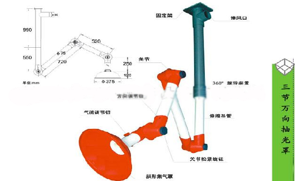 實(shí)驗室專(zhuān)用萬(wàn)向排煙罩